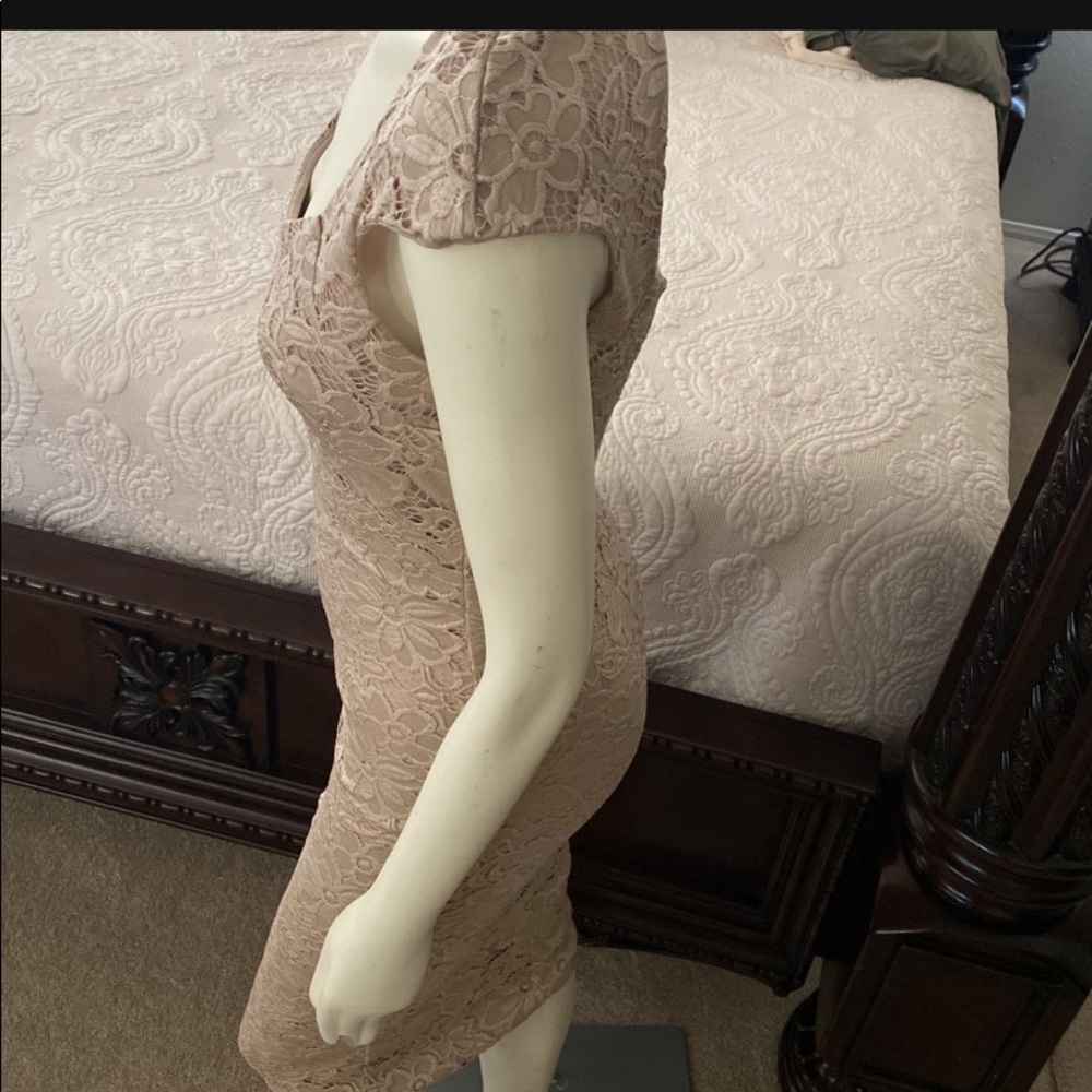 Tan lace dress